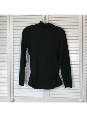 Kenneth Cole Reaction Black High Neck Long Sleeve Women Blouse M